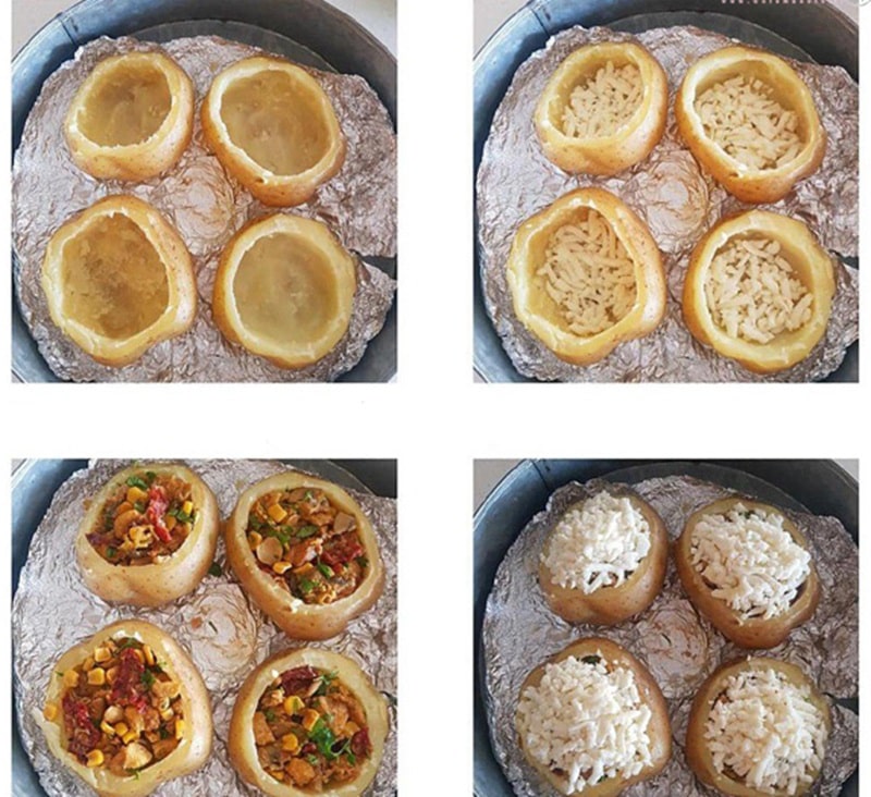 طرز تهیه سیب زمینی شکم ‌پر